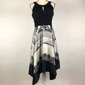 black and white handkerchief dress